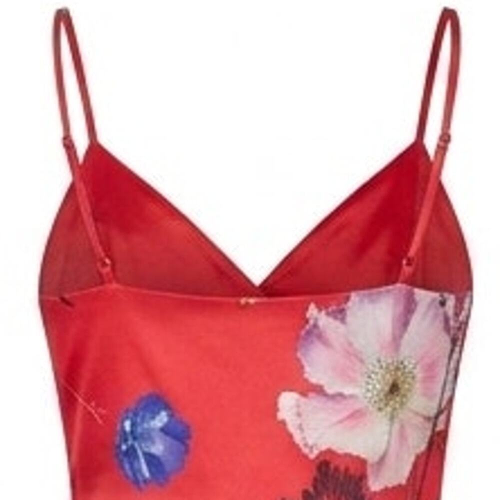 Ted Baker Red Floral Wide Leg Jumpsuit | Size 4 - Picture 4 of 9